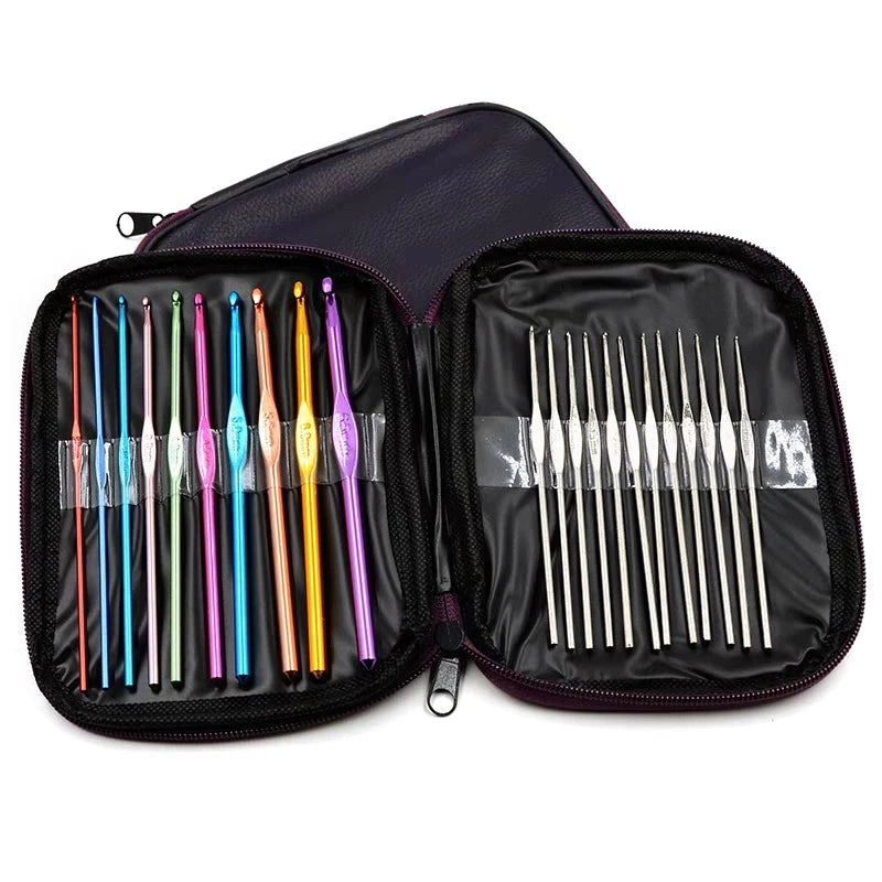 22Pcs Crochet Hooks Kits With Storage Bag Soft Handle Crochet Needles Yarn Weave Knitting Needles DIY Weaving Tool Hand Tool