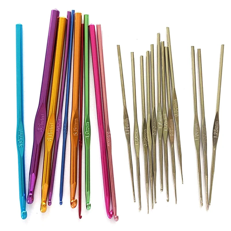 22Pcs Crochet Hooks Kits With Storage Bag Soft Handle Crochet Needles Yarn Weave Knitting Needles DIY Weaving Tool Hand Tool
