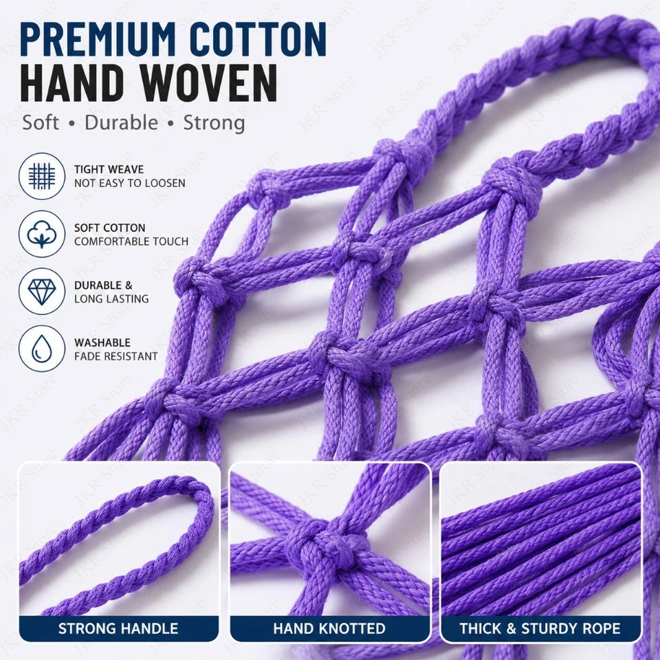 Hand Woven Water Bottle Mesh Bag Cotton Rope Cup Cover Portable Hanging Holder for Outdoor Travel Kitchen Drinkware Accessories