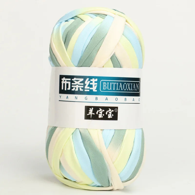 100g Tshirt Yarn Cloth Strip Crochet Thread Ball Hook Shoe Bag Cushion Floor Mat DIY Hand Woven Coarse Cloth Strip Thread