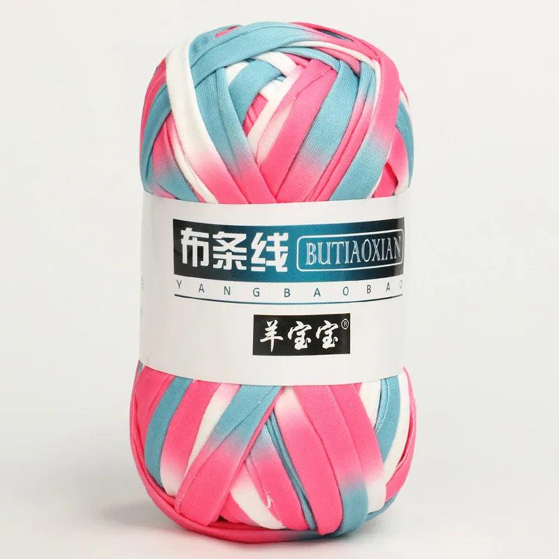 100g Tshirt Yarn Cloth Strip Crochet Thread Ball Hook Shoe Bag Cushion Floor Mat DIY Hand Woven Coarse Cloth Strip Thread