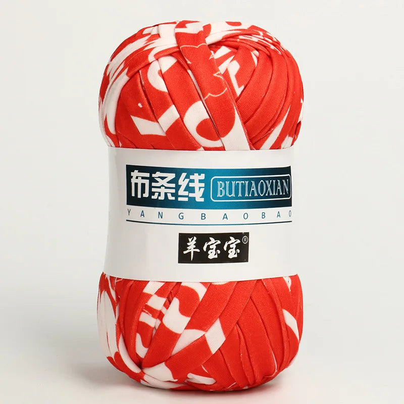 100g Tshirt Yarn Cloth Strip Crochet Thread Ball Hook Shoe Bag Cushion Floor Mat DIY Hand Woven Coarse Cloth Strip Thread
