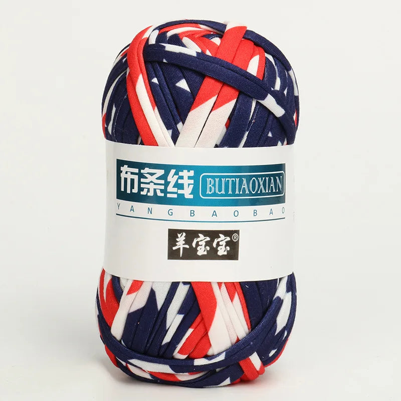100g Tshirt Yarn Cloth Strip Crochet Thread Ball Hook Shoe Bag Cushion Floor Mat DIY Hand Woven Coarse Cloth Strip Thread