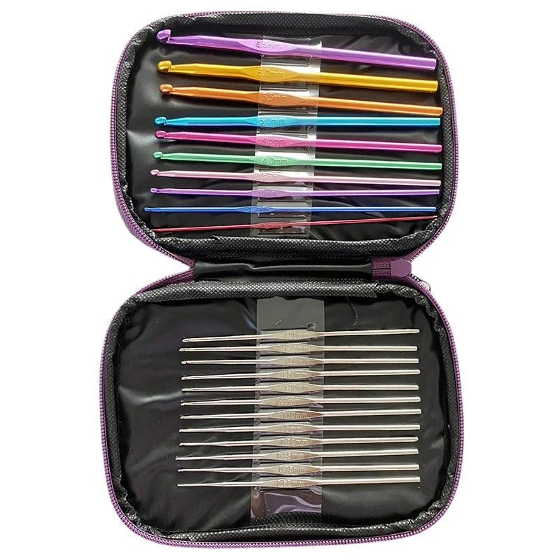 22Pcs Crochet Hooks Kits With Storage Bag Soft Handle Crochet Needles Yarn Weave Knitting Needles DIY Weaving Tool Hand Tool