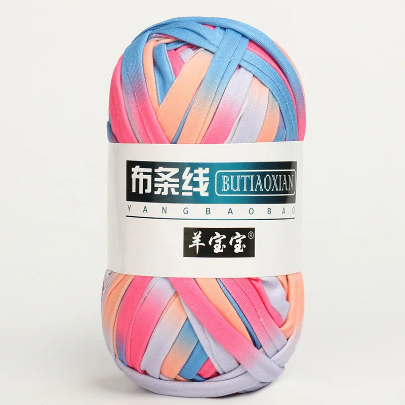 100g Tshirt Yarn Cloth Strip Crochet Thread Ball Hook Shoe Bag Cushion Floor Mat DIY Hand Woven Coarse Cloth Strip Thread
