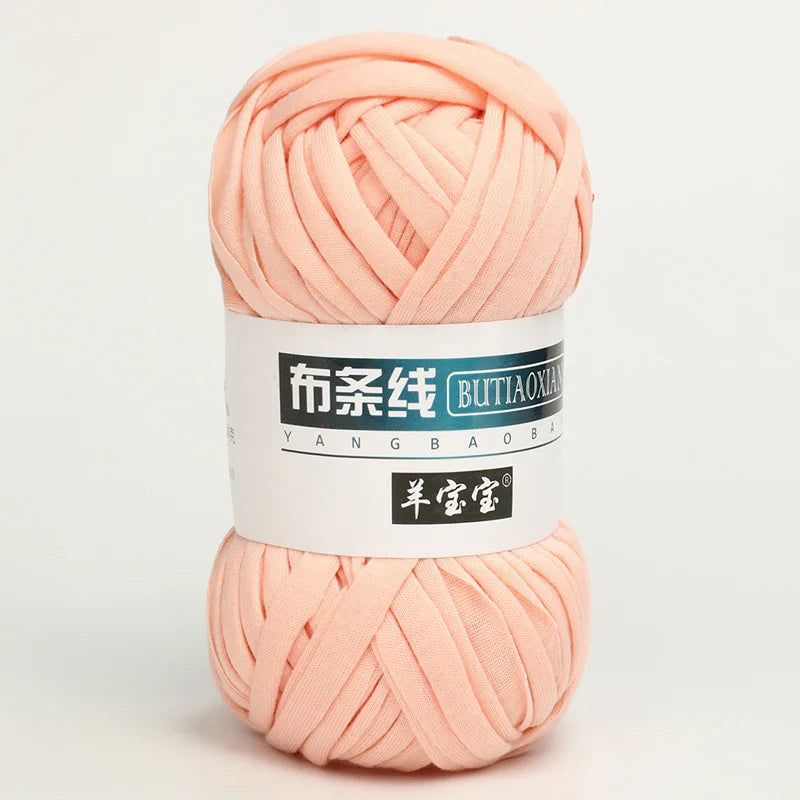 100g Tshirt Yarn Cloth Strip Crochet Thread Ball Hook Shoe Bag Cushion Floor Mat DIY Hand Woven Coarse Cloth Strip Thread