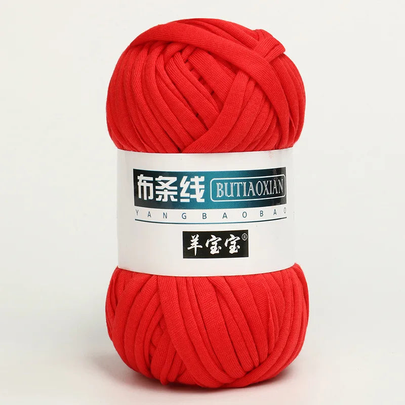 100g Tshirt Yarn Cloth Strip Crochet Thread Ball Hook Shoe Bag Cushion Floor Mat DIY Hand Woven Coarse Cloth Strip Thread