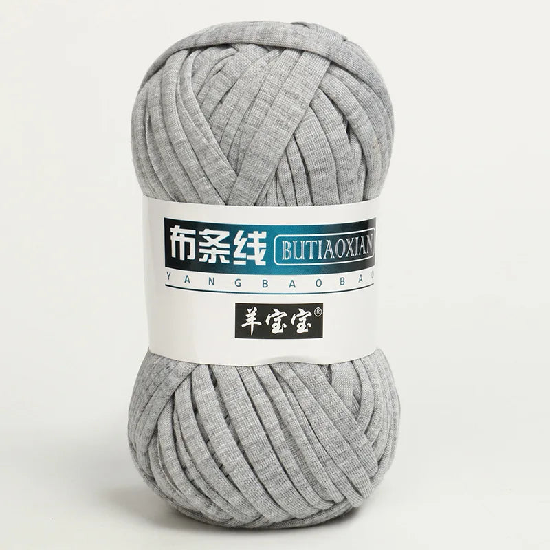100g Tshirt Yarn Cloth Strip Crochet Thread Ball Hook Shoe Bag Cushion Floor Mat DIY Hand Woven Coarse Cloth Strip Thread