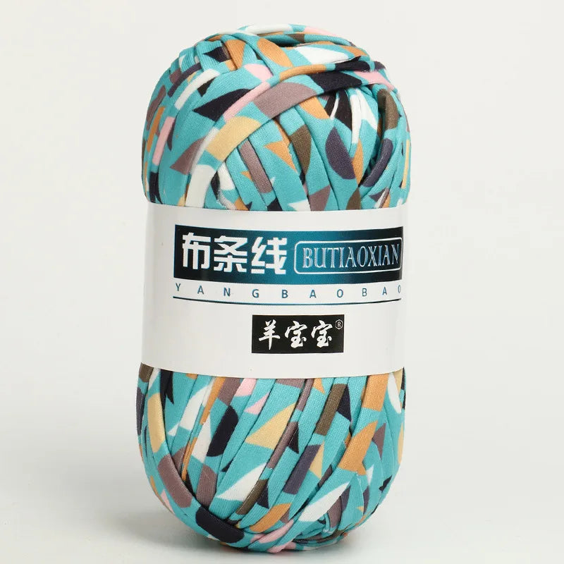 100g Tshirt Yarn Cloth Strip Crochet Thread Ball Hook Shoe Bag Cushion Floor Mat DIY Hand Woven Coarse Cloth Strip Thread