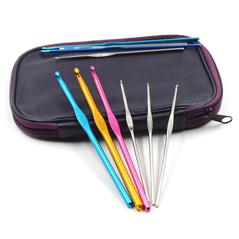 22Pcs Crochet Hooks Kits With Storage Bag Soft Handle Crochet Needles Yarn Weave Knitting Needles DIY Weaving Tool Hand Tool