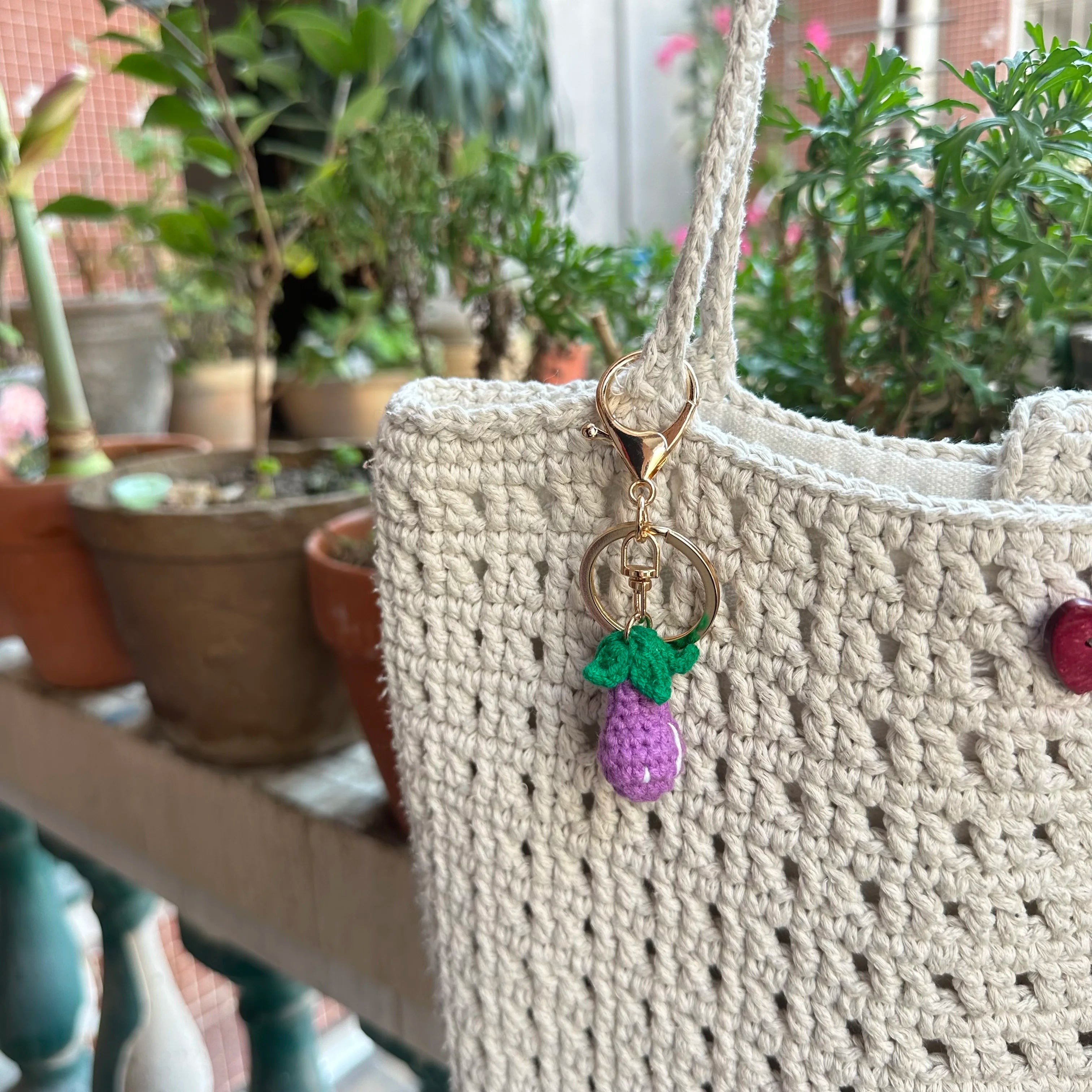 10pcs Finished Mini Fruits Hand Knitted Keychain Crocheted Mango lemon tomato Keyring Pendants Handbag Decor Women Jewelry Gifts