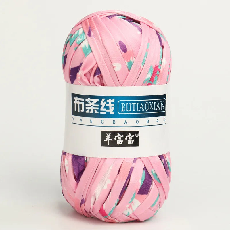 100g Tshirt Yarn Cloth Strip Crochet Thread Ball Hook Shoe Bag Cushion Floor Mat DIY Hand Woven Coarse Cloth Strip Thread