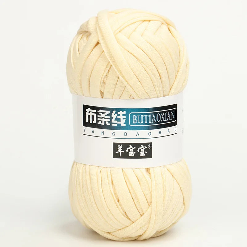 100g Tshirt Yarn Cloth Strip Crochet Thread Ball Hook Shoe Bag Cushion Floor Mat DIY Hand Woven Coarse Cloth Strip Thread