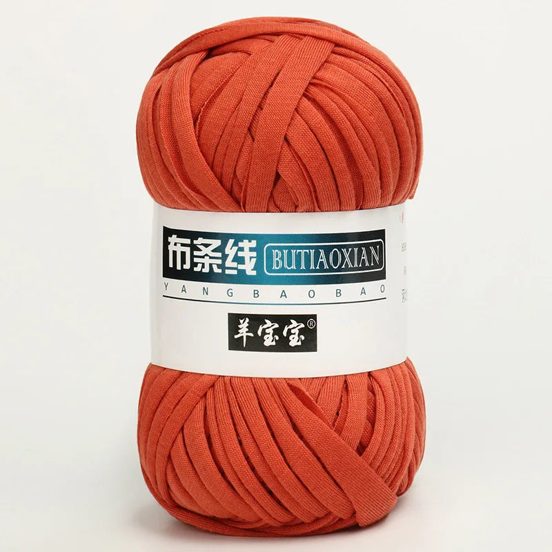 100g Tshirt Yarn Cloth Strip Crochet Thread Ball Hook Shoe Bag Cushion Floor Mat DIY Hand Woven Coarse Cloth Strip Thread