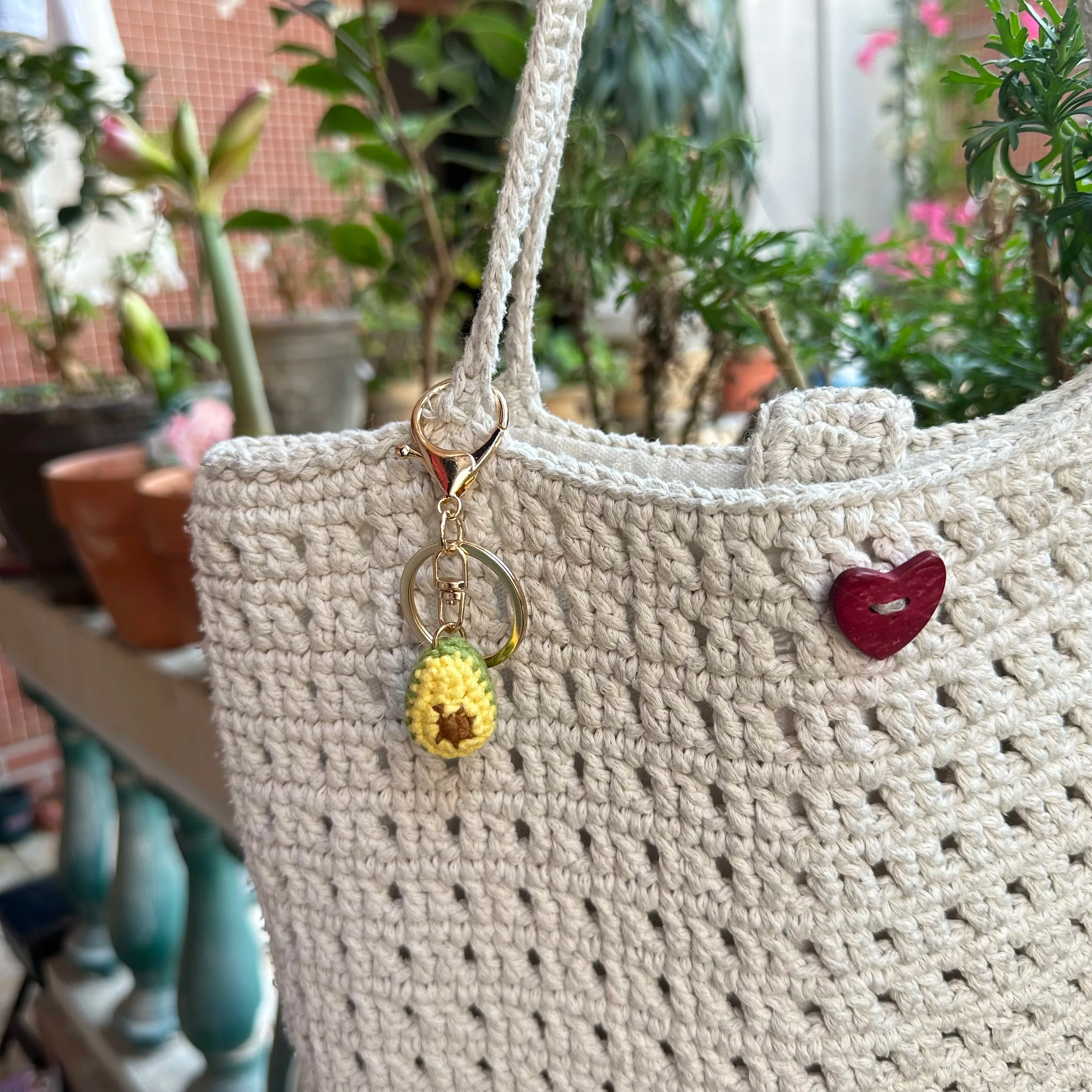 10pcs Finished Mini Fruits Hand Knitted Keychain Crocheted Mango lemon tomato Keyring Pendants Handbag Decor Women Jewelry Gifts