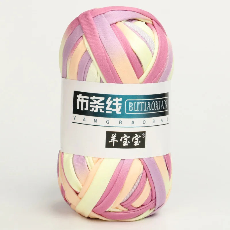 100g Tshirt Yarn Cloth Strip Crochet Thread Ball Hook Shoe Bag Cushion Floor Mat DIY Hand Woven Coarse Cloth Strip Thread