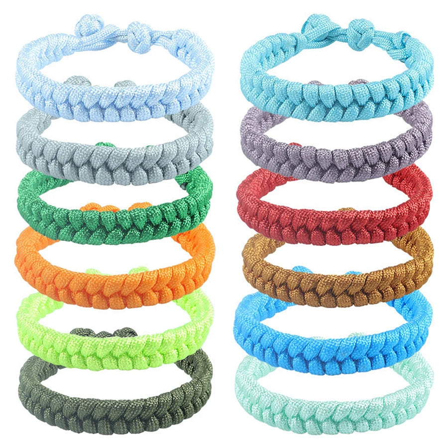 550 Paracord Rope Thread Knot Wrap Survival Bracelets Handmade Woven Braided Emergency Outdoor Multipurpose Women Men Jewelry