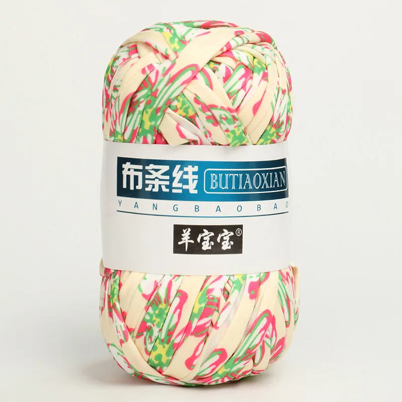 100g Tshirt Yarn Cloth Strip Crochet Thread Ball Hook Shoe Bag Cushion Floor Mat DIY Hand Woven Coarse Cloth Strip Thread