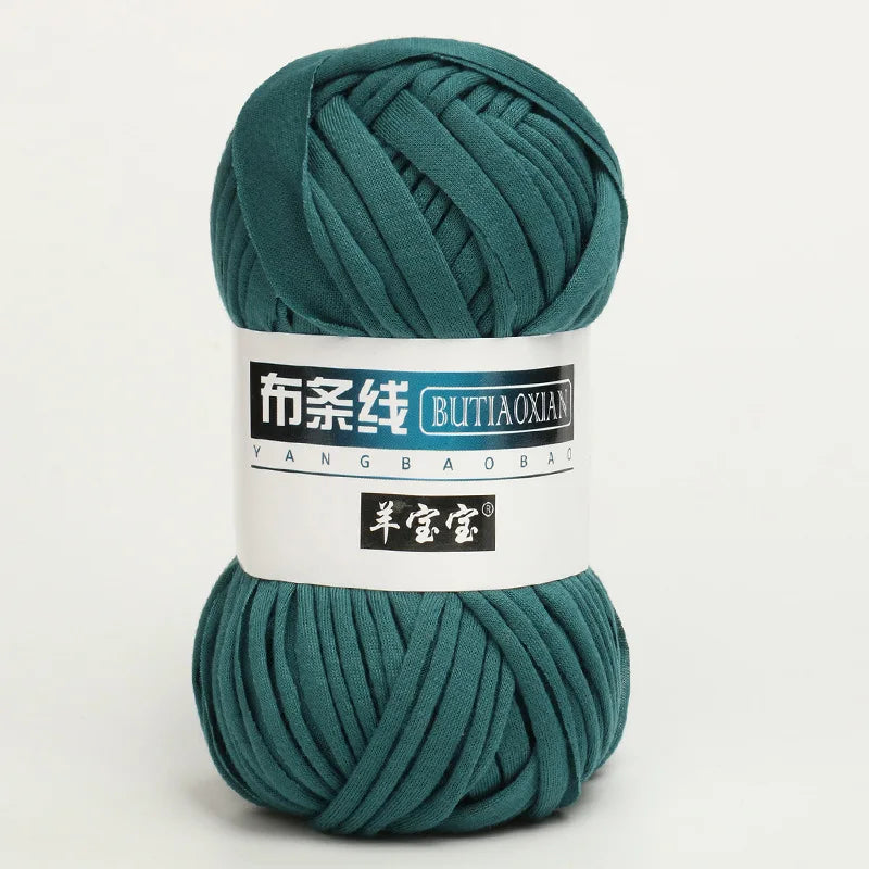 100g Tshirt Yarn Cloth Strip Crochet Thread Ball Hook Shoe Bag Cushion Floor Mat DIY Hand Woven Coarse Cloth Strip Thread